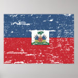 Drapeau vintage du Haïti Posters