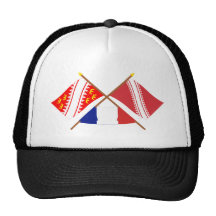 Drapeaux croisés d'Alsace et de Bas-Rhin Casquettes