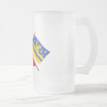 Drapeaux croisés de Franche-Comté et de Doubs Mugs À Café