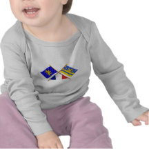 Drapeaux croisés de Franche-Comté et de Doubs T-shirts