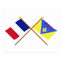Drapeaux croisés de la France et de variété Carte Postale