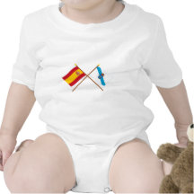 Drapeaux croisés de l'Espagne et de la Galicie Bodies