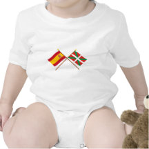 Drapeaux croisés de l'Espagne et du País Vasco (Eu Barboteuses