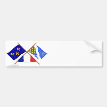 Drapeaux croisés de l'Île-De-France et d'Essonne Adhésifs Pour Voiture