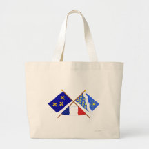 Drapeaux croisés de l'Île-De-France et d'Essonne Sacs En Toile