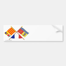 Drapeaux croisés de PACA et de Hautes-Alpes Autocollants Pour Voiture