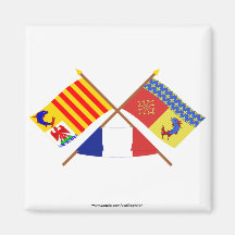 Drapeaux croisés de PACA et de Hautes-Alpes Aimants
