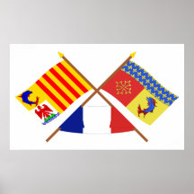 Drapeaux croisés de PACA et de Hautes-Alpes Affiches