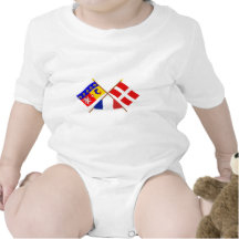 Drapeaux croisés de Rhône Alpes et de la Savoie T-shirts