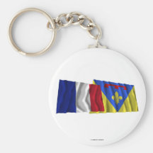 Drapeaux de ondulation de la France et de variété Porte-clé