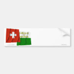 Drapeaux de ondulation de la Suisse et du Vaud Autocollants Pour Voiture
