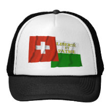Drapeaux de ondulation de la Suisse et du Vaud Casquettes De Camionneur