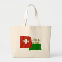 Drapeaux de ondulation de la Suisse et du Vaud Sacs
