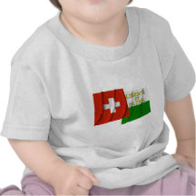 Drapeaux de ondulation de la Suisse et du Vaud T-shirt