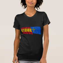 Drapeaux de ondulation de l'Espagne et des Asturie T-shirt