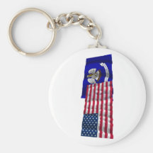 Drapeaux de ondulation des Etats-Unis et de la Lou Porte-clé