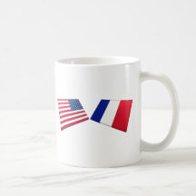 Drapeaux des USA et de la France Tasse À Café