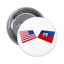 Drapeaux des USA et du Haïti Badges