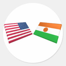 Drapeaux des USA et du Niger Autocollants