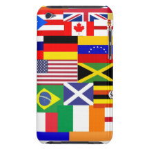 Drapeaux du collage du monde étuis barely there iPod