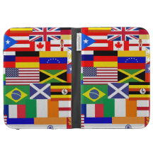 Drapeaux du collage du monde coque kindle