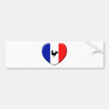 Drapeaux France love coq Autocollants Pour Voiture