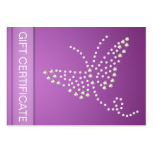 Dream On/Faux Diamond Butterfly Gift Certificate Business Card Template