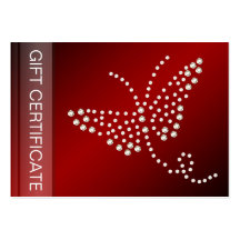 Dream On/Faux Diamond Butterfly Gift Certificate Business Card Templates