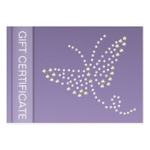 Dream On/Faux Diamond Butterfly Gift Certificate Business Card Templates