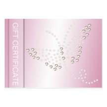 Dream On/Faux Diamond Butterfly Gift Certificate Business Card Templates