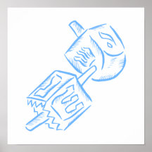 Dreidel bleu affiches
