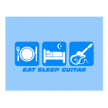 Drôle mangez la guitare de sommeil carte postale