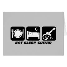 Drôle mangez la guitare de sommeil cartes de vœux