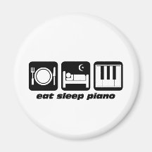 Drôle mangez le piano de sommeil magnets pour réfrigérateur