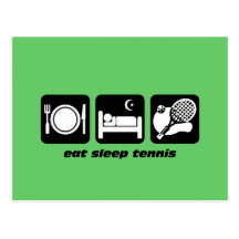 drôle mangez le tennis de sommeil cartes postales