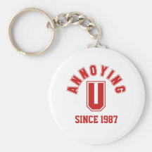 Drôle vous ennuyant Keychain, rouge Porte-clefs