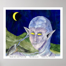 Drow Elf avec le familier Posters