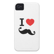 Du coeur I moustache twirly Coque Case-Mate iPhone 4