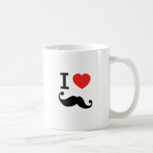 Du coeur I moustache twirly Mug À Café