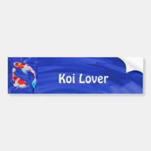 Duo de Kohaku dans l'étang bleu profond Autocollant Pour Voiture