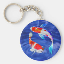 Duo de Kohaku dans l'étang bleu profond Porte-clef