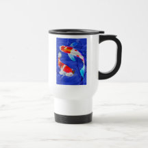 Duo de Kohaku dans l'étang bleu profond Tasses