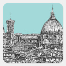 Duomo de Florence bleu-clair Autocollants