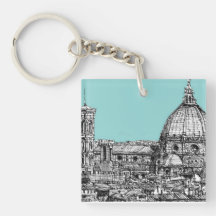 Duomo de Florence bleu-clair Porte-clés