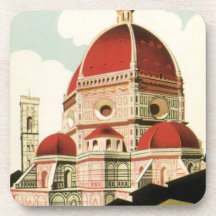 Duomo vintage d'église de Florence Firenze Italie  Sous-bocks
