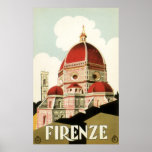 Duomo vintage d'église de Florence Firenze Italie  Affiche