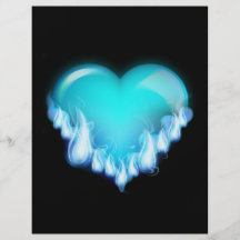 Dur glacial glacé d'amour de Blue-flaming-heart.pn Tract Customisé