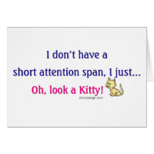 Durée d'attention courte Kitty Cartes De Vœux
