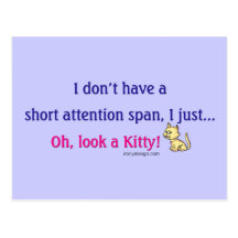 Durée d'attention courte Kitty Cartes Postales