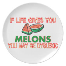 Dyslexie de melon assiettes pour soirée